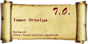 Tomor Orsolya névjegykártya